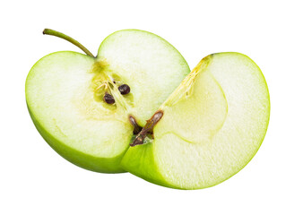 green apple isolated on white clipping path