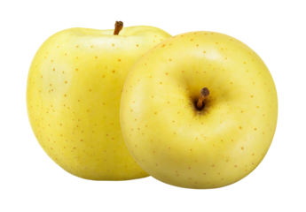 yellow apple isolated on white clipping path