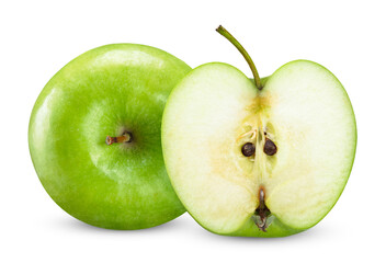 green apple isolated on white clipping path