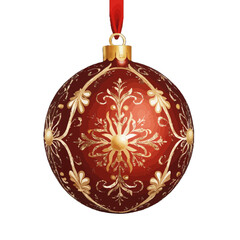 red and gold christmas ornament ball