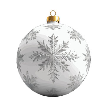 white christmas ornament ball isolated