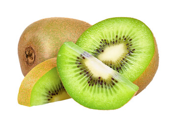 Slice of kiwi isolated on the white background