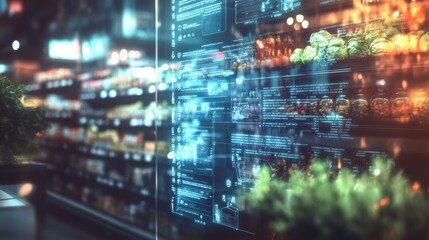Obraz premium Futuristic AR shopping settings with hologram. Digital shopping concept.