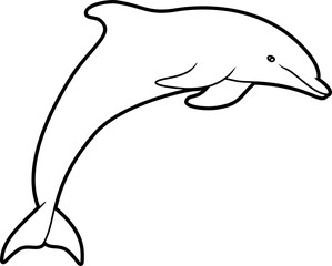 Dolphin splash scene outline vector