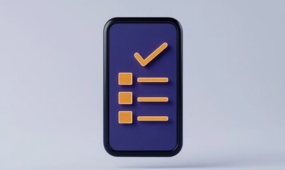 Smartphone with checklist interface showing completed tasks and organized planning.