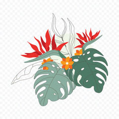 Hand drawn spring flowers illustration. floral illustration