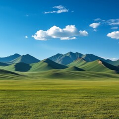 Serene Green Valley Under Blue Sky