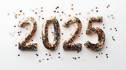 Confetti-Crafted Numbers for New Year&rsquo;s Celebration