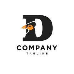  Letter D Maleo Bird Logo Icon Vector 