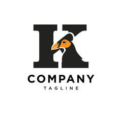  Letter K Maleo Bird Logo Icon Vector 
