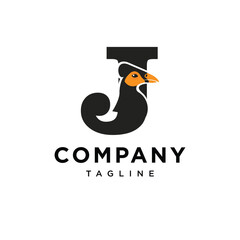  Letter J Maleo Bird Logo Icon Vector 