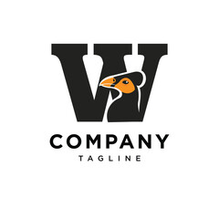  Letter W Maleo Bird Logo Icon Vector 