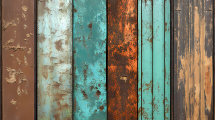 Faux patina texture with a realistic aged appearance, displaying a mix of verdigris and rust colors. Verdigris. Illustration