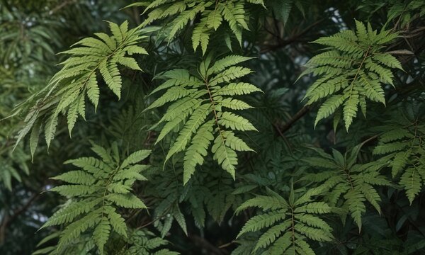 Detailed study of Leucaena glauca Benth leaves, Acacia leaf, Tree foliage