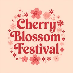 Obraz premium Cherry Blossom Festival Floral Design Announcement