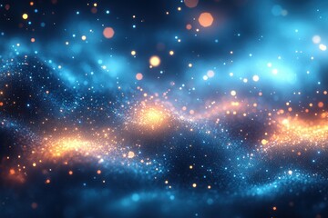 Fototapeta premium Shimmering Blue Light Background with Glittering Effects and Gentle Gradation