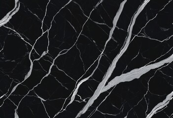 Fototapeta premium Black Marble with Subtle Silver Streaks