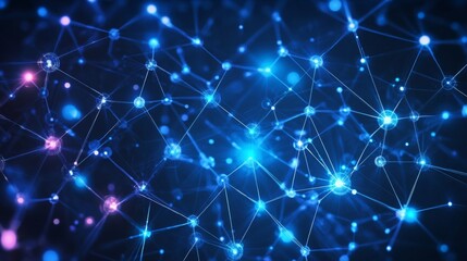 Fototapeta premium Abstract Network Nodes Illuminate Connections