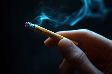 Cigarette Smoking Hand with Chiaroscuro Lighting