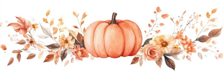 Naklejka premium Pumpkin in Fall for holiday seasonal decoration.