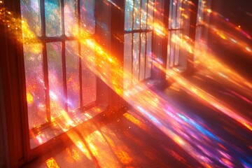 Sunlight Refraction and Reflection Flare Background in Abstract Expressionism