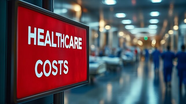 Sign that reads &ldquo;HEALTHCARE COSTS&rdquo; - hospital - medical costs - doctors - nurses - insurance 