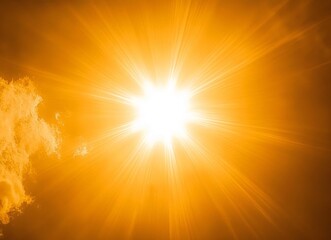 Obraz premium bright sunburst golden sky background warm energy rays light