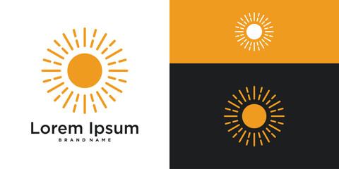 Fototapeta premium Sun logo design with simple shape. Premium Vector