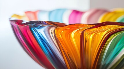 Colorful Close-Up of Blown Glass Artwork with Vibrant Patterns