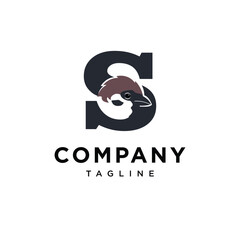 Naklejka premium Letter S Sparrow Bird Logo Icon Vector