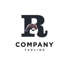 Letter R Sparrow Bird Logo Icon Vector