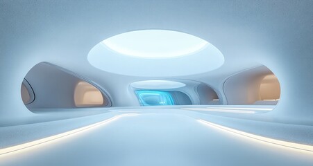 Futuristic Minimalist Interior Space Design Background