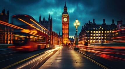 Obraz premium Countdown at London West End, sophisticated lounges, champagne toasts, and a chic urban energy