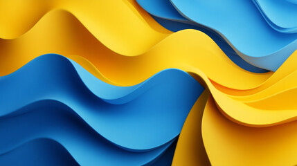 A blue and yellow abstract painting with bold brushstrokes and the word Dream written in the center.