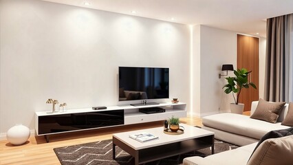 modern living room with fireplace