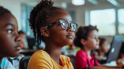 Diverse Group of Children Engaged in STEM Workshop Activities