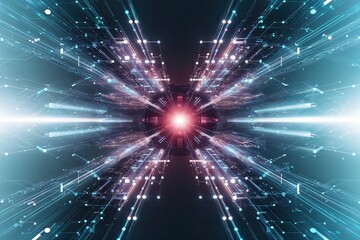 Obraz premium Abstract Visual Concept of Pulsating Frameworks and Digital Engagement Connections