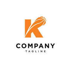 Letter K Basket Ball Logo Icon Vector