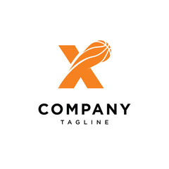 Letter X Basket Ball Logo Icon Vector