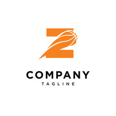Letter Z Basket Ball Logo Icon Vector