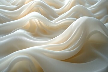 Obraz premium Elegant Smooth White Silk Draped Wave Background