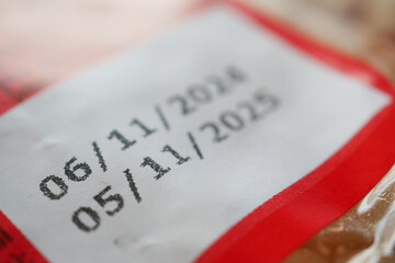  Closeup of expiry date on a packet 