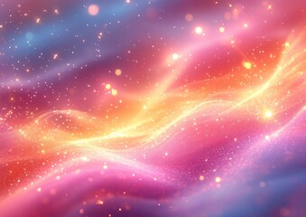 Fototapeta premium Elegant Background Frame with Soft Pastel Rainbow Overlays and Golden Sparkles