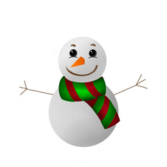 snowman with a christmas ball