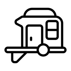 Fototapeta premium Caravan line icon