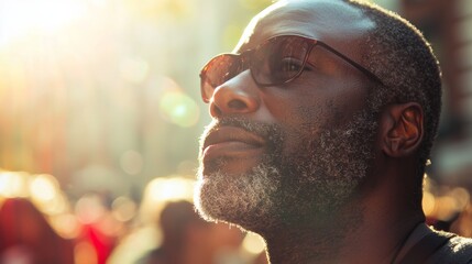 Vibrant Portrait of a Man at Notting Hill Carnival in London