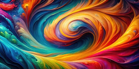 Abstract background of swirling, colorful paint; a vibrant, artistic fluid texture.