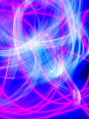 Abstract background with pink and blue neon light.