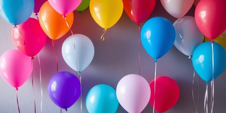 Colorful balloons with "We will miss you" message floating in the air at a farewell party, farewell, parting ways