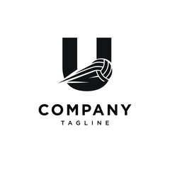 Letter U VolleyBall Logo Icon Vector